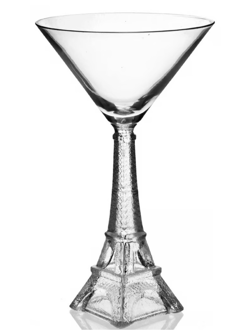Vintage Retired Home Essentials Clear Eiffel Tower Stem Martini Glass